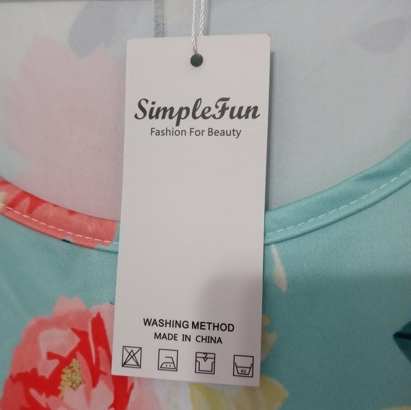 Simple Fun Bold Beautiful Floral Sleeveless Stretch Lounge Style Dress XXL - Picture 5 of 10